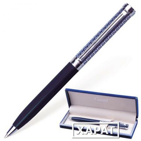 Фото Ручка шариковая GALANT "Empire Blue", подарочная, корпус серебристый/синий, хромированные детали, синяя