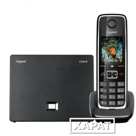 Фото Радиотелефон IP GIGASET С530А IP, память на 200 номеров, SIP DECT, АОН, спикерфон, цвет черный