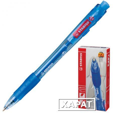 Фото Ручка шариковая STABILO автоматическая "Marathon", корпус синий, толщина письма 0,3 мм, синяя
