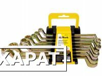 Фото Набор накидных ключей, 6 шт., 6 - 19 мм, двухсторонние, углеродистая сталь, желтое цинковое покрытие