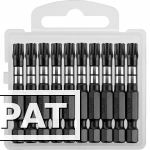 Фото Биты KRAFTOOL Impact Pro, TORX, тип хвостовика E 1/4", TX30, 50мм, 10шт, в пластиковом боксе