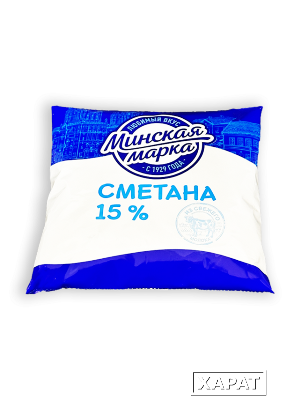 Фото Сметана Минская марка 15% 400г фин-пак