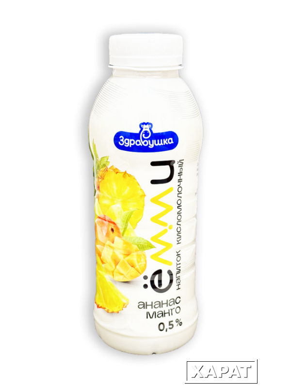 Фото Напиток кисломолочный Ёмми ананас-манго 0,5% 430г бутылка