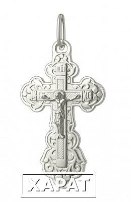 Фото Нательный крестик православный серебряный 1-048