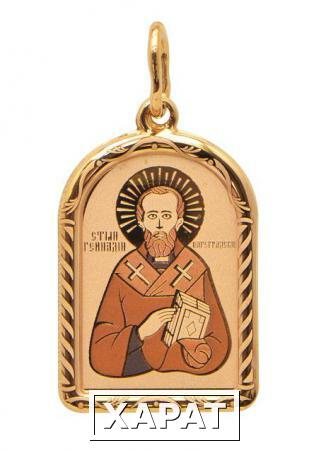 Фото Золотая иконка с ликом святого Геннадия 04-122з