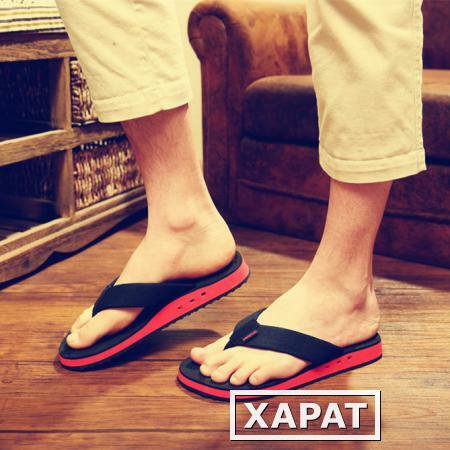 Фото Пост летом случайные флип-флоп платформы занос обувь тенденция Korean Air pinch Сандалии мужские Тапочки