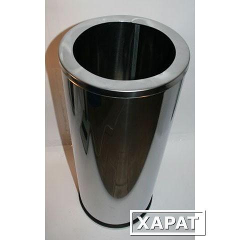 Фото Урна для мусора "ЗЕРКАЛЬНАЯ" нержавеющая сталь (30 литров - 250х600мм)
