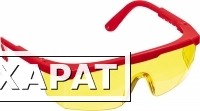 Фото Защитные жёлтые очки ЗУБР СПЕКТР 5 монолинза с дополнительной боковой защитой, открытого типа