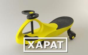 Фото Детская самоходная машинка PlasmaCar (бибикар) оригинал, цвет желтый, полиуретановые колеса