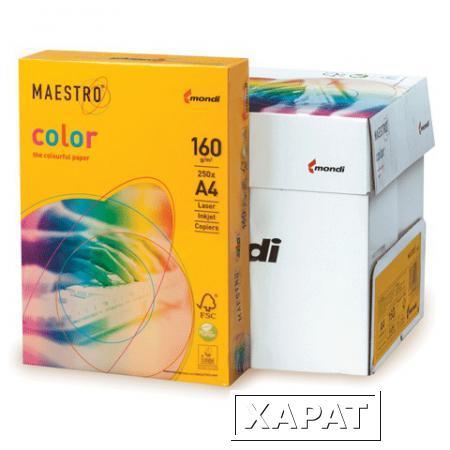 Фото Бумага MAESTRO color А4, 160 г/м2, 250 л., интенсивная солнечно-желтая SY40
