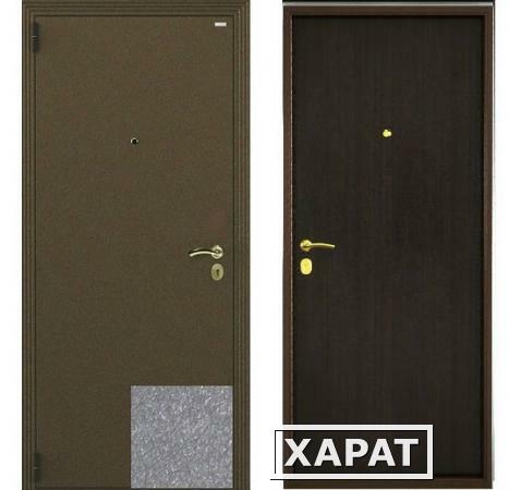 Фото Стальная дверь Гардиан Фактор К серый/темный венге левая замок Г1201 + отверстие под 1211 980x2050 мм