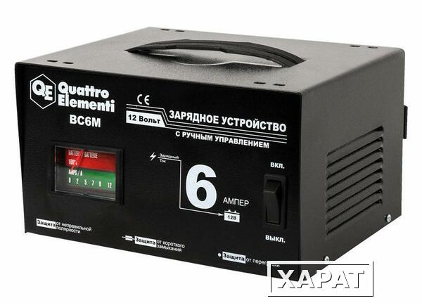 Фото Зарядное устройство QUATTRO ELEMENTI BC  6M (12В, 6А) (Арт. 770-070)