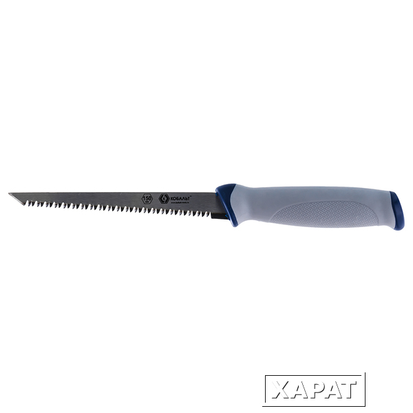 Фото Ножовка выкружная КОБАЛЬТ мини 150 мм, 8 TPI, закаленный зуб, 3D-заточка, двухкомпонентная рукоятка (Арт. 246-210)