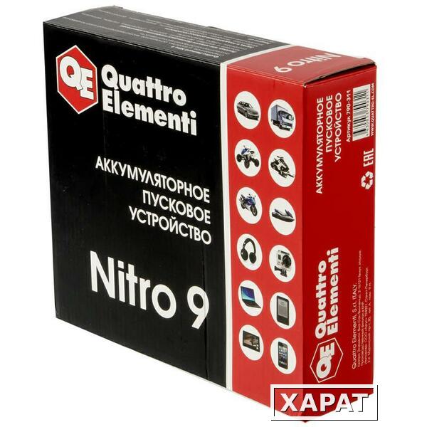 Фото Пусковое устройство QUATTRO ELEMENTI Nitro  9  (12В, 9000 мАч, 450 А,  USB, LCD -  фонарь) (Арт. 790-311)