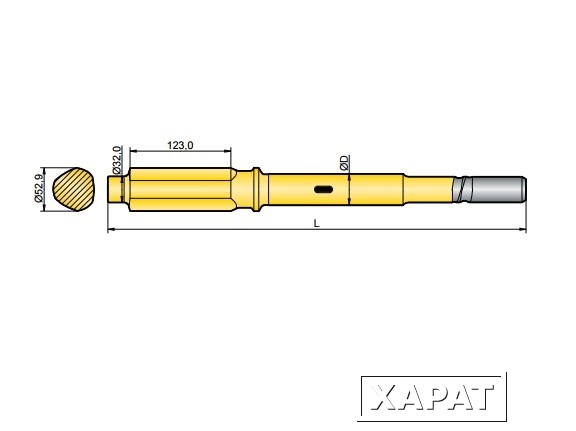 Фото Хвостовик аналог Atlas Copco COP 925/928, COP 932/938