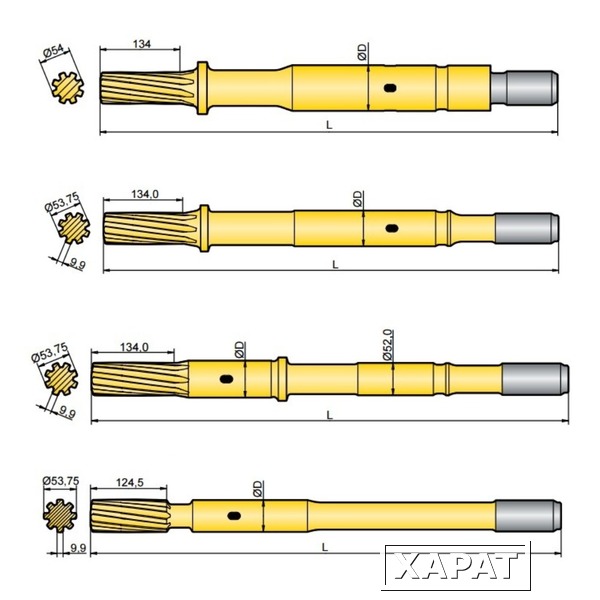 Фото Хвостовик аналог Atlas Copco COP 2550, 2550EX, 2550UX