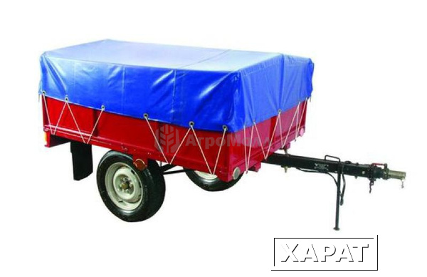 Фото Прицеп для мини-трактора Беларус  П05.02-01 (г/п 500 кг, съемные борта, тент)