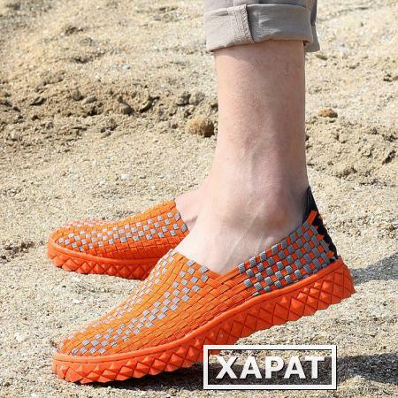 Фото Взрывы летом новый стиль спортивная обувь дышащие ткани обувь Мужские Сандалии тенденции моды молодежи ступили пляж