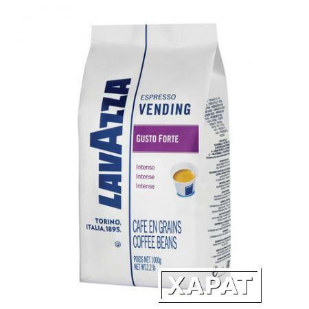 Фото Кофе в зернах LAVAZZA (Лавацца) "Gusto Forte Vending", натуральный, 1000 г, вакуумная упаковка