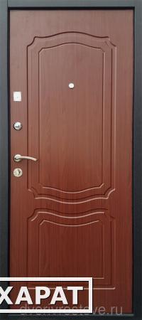 Фото Китайская дверь металлическая входная Черный шелк Ульяновск (итальянский орех)