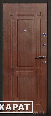 Фото Китайская дверь металлическая входная "Ампир" Черный шелк Квадраты (Венге)
