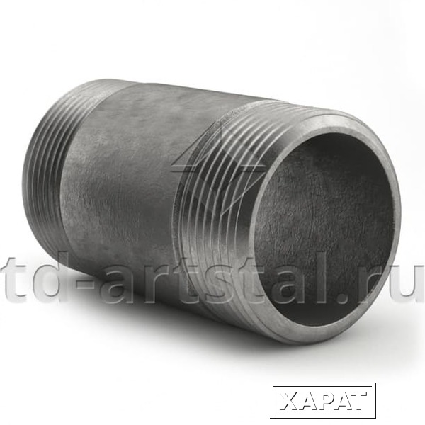 Фото Ниппель (резьбовой) сталь (1/2") 15 Н L=50 КАЗ ГОСТ 3262