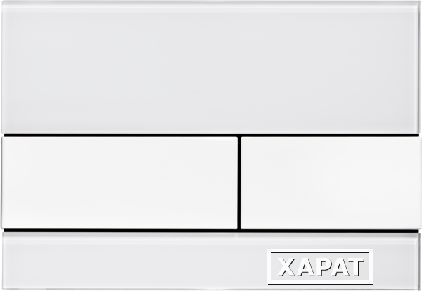 Фото TECEsquare, панель смыва с двумя клавишами стеклянная, цвет: стекло белое, клавиши белые