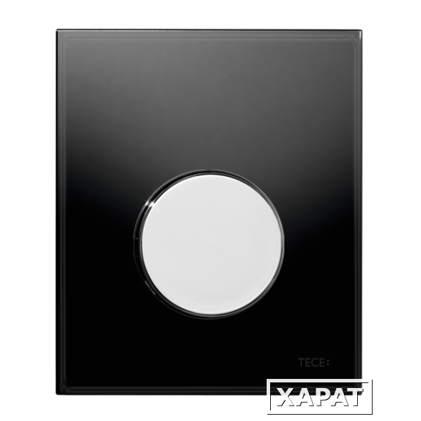 Фото TECEloop Urinal Панель смыва, стекло черное, клавиша хром глянцевый