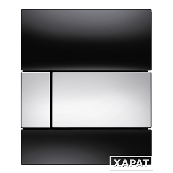 Фото TECEsquare Urinal Панель смыва, стекло черное, клавиша хром глянцевый