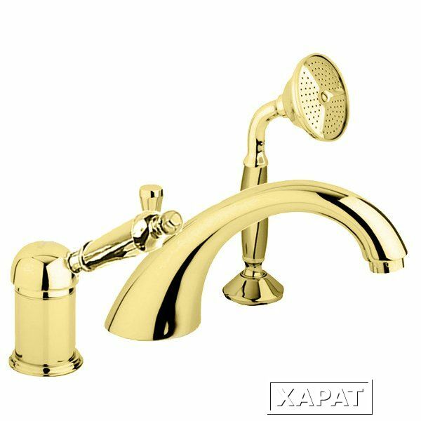 Фото Смеситель Cezares ELITE-BVDM-03/24-М для ванны, золото, ручка металл