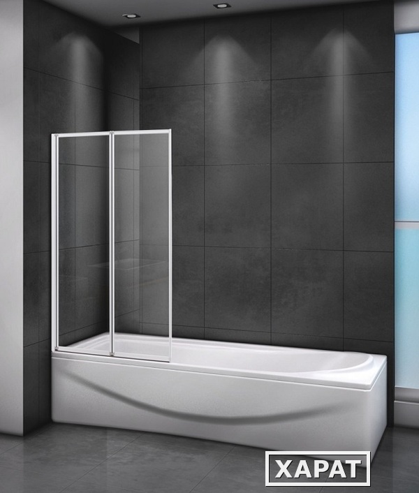 Фото Шторка на ванну Cezares Relax RELAX-V-2-80/140-C-Bi, 80 х 140 см, стекло прозрачное, цвет профиля се