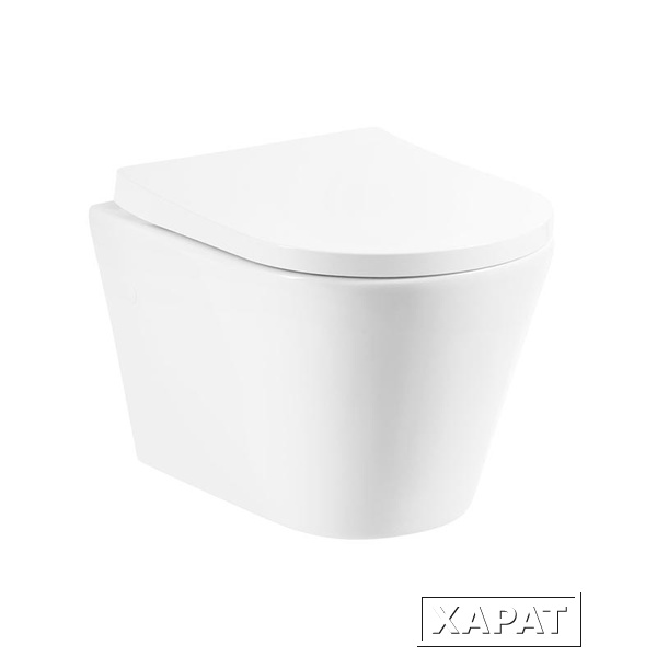 Фото Подвесной безободковый унитаз BelBagno Flay-R BB053CHR, белый