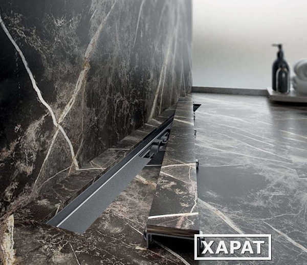 Фото Душевой лоток AlcaPlast APZ115-750 Marble Low с решеткой под кладку плитки