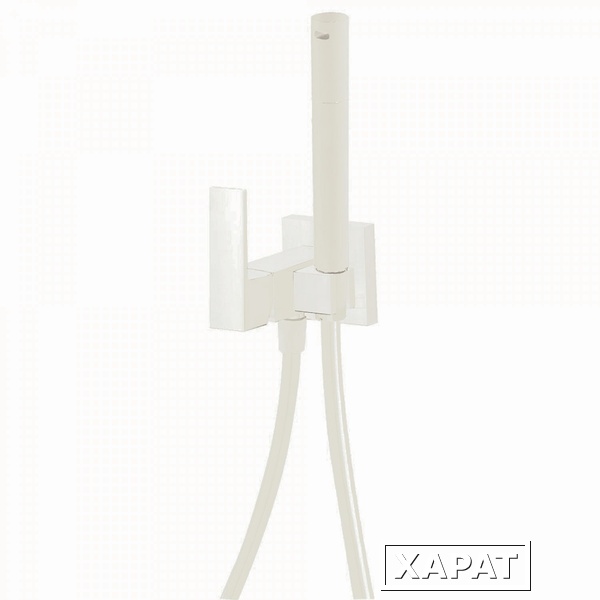 Фото TRES Cuadro COLORS 00612301BM Гигиенический душ белый встраиваемый в комплекте со смесителем