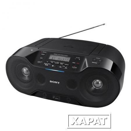 Фото Магнитола SONY ZS-RS70BT, CD-RW, CD-R, MP3, выходная мощность 4,6 Вт, USB, FM/AM-тюнер, Bluetooth, NFC, ЖК-дисплей, цвет чёрный