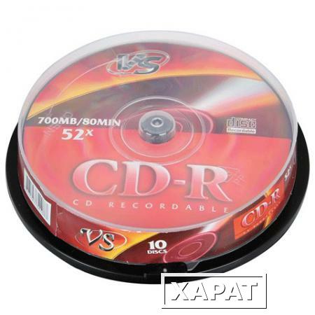 Фото Диски CD-R VS, 700 Mb, 52x, 10 шт., Cake Box