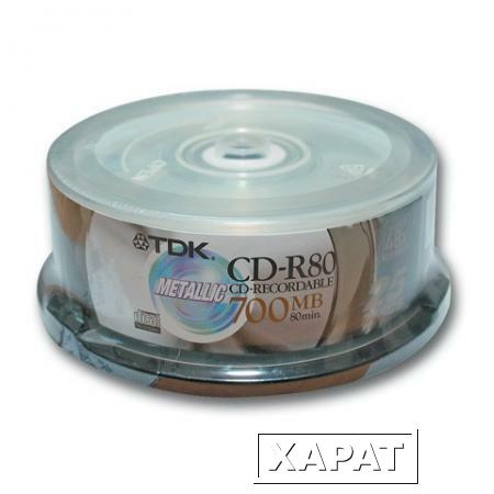 Фото Диск CD-R TDK, 700 Mb, 52х, 25 шт., Cake Box