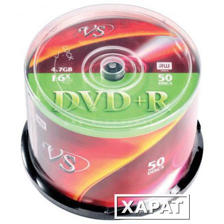 Фото Диски DVD+R VS, 4,7Gb, 16x, 50 шт., Cake Box