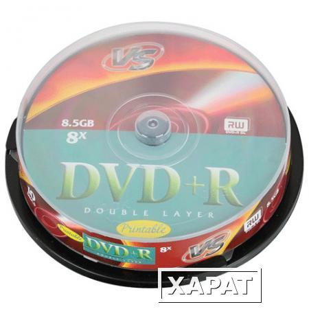 Фото Диски DVD+R VS, 8,5 Gb, 8x, 10 шт., Cake Box, двухслойный