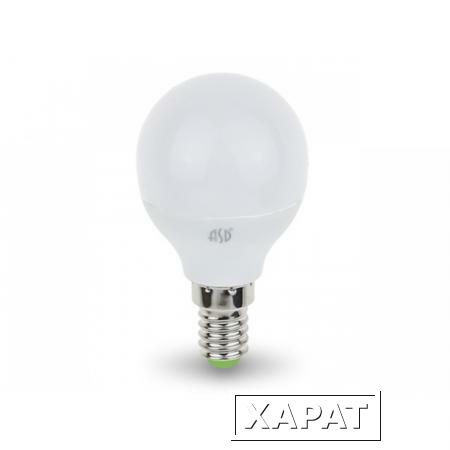 Фото Лампа светодиодная G45 ШАР 5 Вт 160-260В E14 3000К ASD (45 Вт аналог лампы накал., 450Лм, теплый белый свет) (4690612002125)