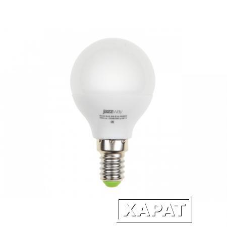 Фото Лампа светодиодная G45 ШАР 5 Вт E14 3000К JAZZWAY (40 Вт аналог лампы накал., 400Лм, теплый белый свет) (1036896A)