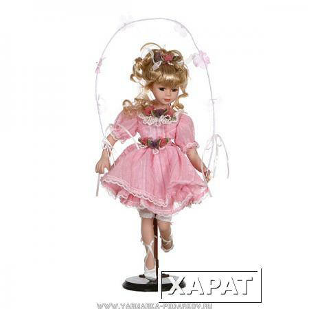 Фото Фарфоровая кукла принцесса с мягконабивным туловищем высота 40 см