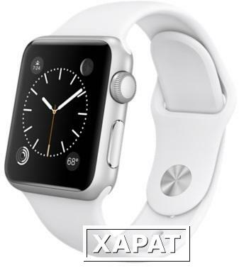 Фото Apple Умные часы Apple Watch Sport 38mm Silver Aluminum with Sport Band White (MJ2T2)
