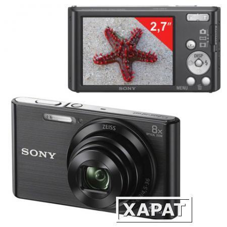 Фото Фотоаппарат компактный SONY Cyber-shot DSC-W830, 20,4 Мп, 8x zoom, 2,7", ЖК-монитор, черный