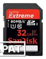 Фото SanDisk Карта памяти Sandisk Extreme SDHC UHS Class 1 80MB/s 32GB (SDSDXS-032G-A46)