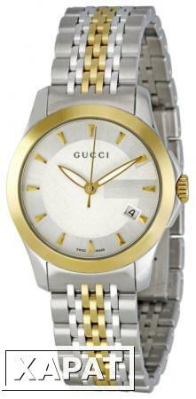 Фото Gucci Женские часы Gucci Timeless Silver Dial Two Tone Bracelet Quartz Watch YA126511