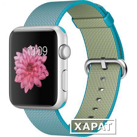 Фото Apple Умные часы Apple Watch Sport 42mm with Woven Nylon Silver/Scuba Blue MMFN2