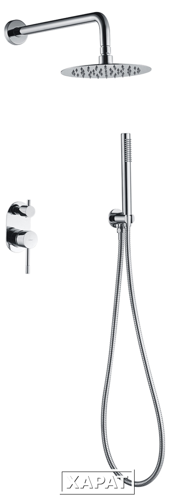 Фото Boheme 464-CR Смеситель встроенный + верхний+ ручной душ, Uno. Хром