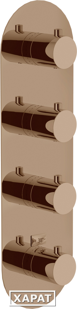 Фото Nobili PLUS WE00104/TRCP Термостатический смеситель для ванны 4 выхода (внешняя часть), красное золо