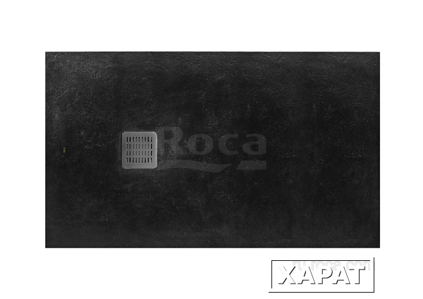 Фото Душевой поддон из материала Stonex® Roca Terran 1400x700 черный, с сифоном и решеткой, AP1015782BC01